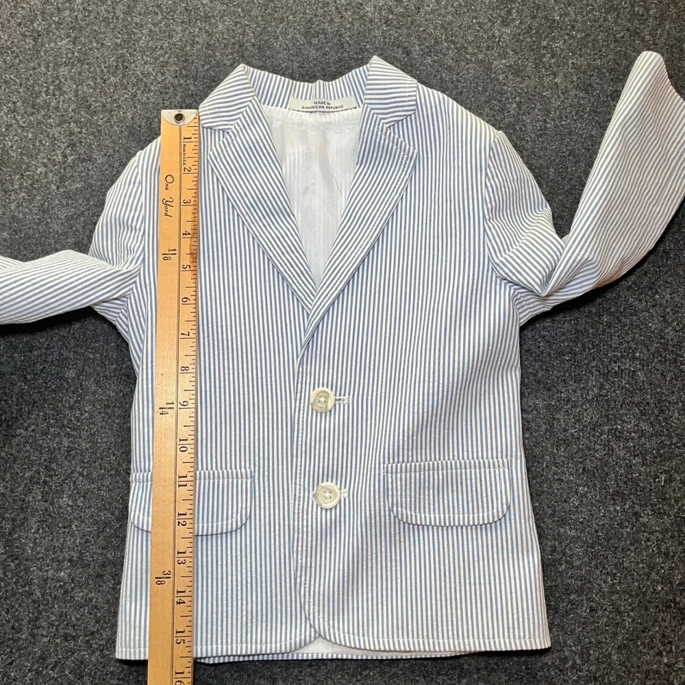 Seersucker Blazer Kids Size 3T Blue‎ White Striped Good Formal Jacket